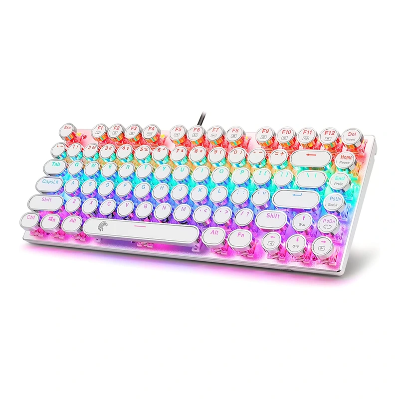 81Keys Rašomosios mašinėlės mechaninė klaviatūra Rainbow