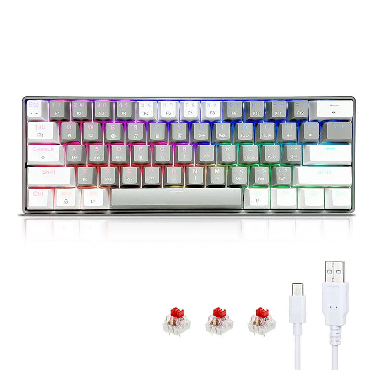 Nešiojama 60% RGB mechaninė žaidimų klaviatūra