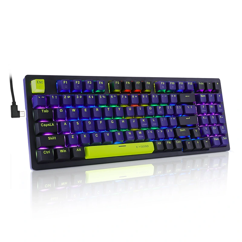 Laidinė 94 klavišų Rainbow mechaninė žaidimų klaviatūra