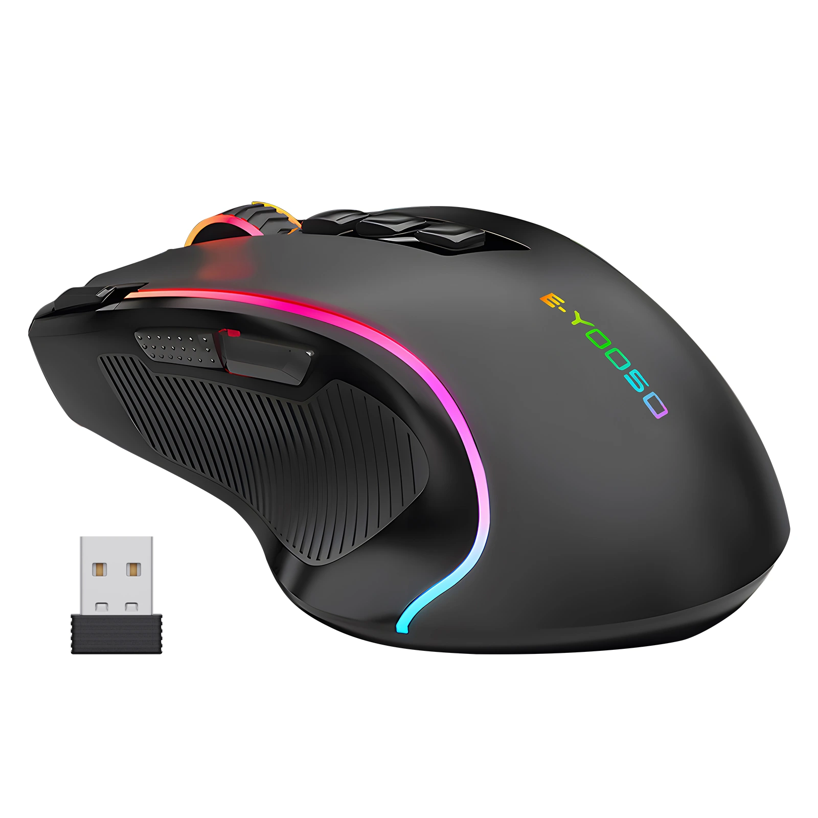 Belaidis žaidimų pelės RGB 9 programuojami mygtukai